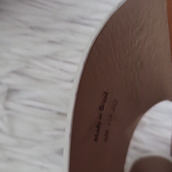 Jack Rogers Slotted Solane X-band White Leather Flip Flops, Size 6M - Picture 9 of 13